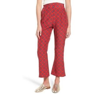 Stone Cold Fox Isla Silk Red Crop Pants NWOT